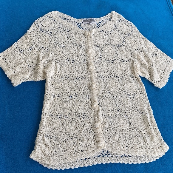 Janet Italy Design Crocheted Sweater/Top Size L - Picture 6 of 8